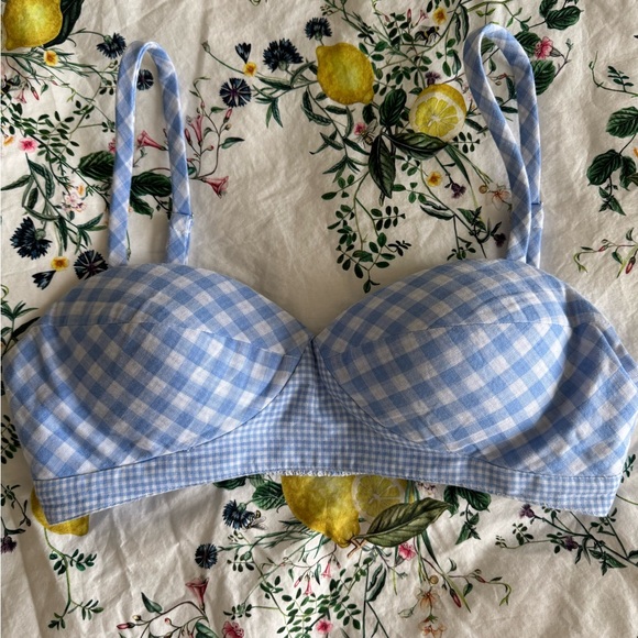 Anthropologie Blue Gingham Women's Top - Picture 3 of 6